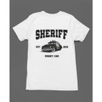 Bumeta Sheriff Arabalar Cars Şimşek Mcqeen Unisex Tişört T-Shirt - Siyah - XL