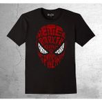 BUMETA Spiderman Örümcek Adam Mask Tişört Çocuk T-Shirt - 5 - 6 Yaş - Siyah