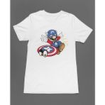 Bumeta Super Mario Captain America Unisex Tişört T-Shirt - Siyah - L