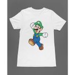 Bumeta Super Mario Luigi Unisex Tişört T-Shirt - Beyaz