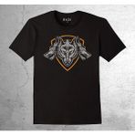 BUMETA Wolf Kurt 3 Kafa Kurt Bozkurt Tişört Çocuk T-Shirt - 7 - 8 Yaş - Siyah
