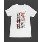 Bumeta Yılbaşı Hoodie Ho Ho Ho Noel Geyik Santa Kardan Adam Baskılı Unisex Tişört T-Shirt - Siyah - XL