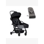 Bumprider Connect³ Bebek Arabası Black-Grey Melange- Yan Düzenleyici Çanta & Babybjörn Bliss Ana Kucağı Petal Woven Anthracite