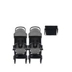 Bumprider Connect³ Black Grey İkiz Bebek Arabası + Hediye Yan Bakım Çantası - Gri