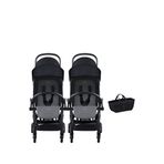 Bumprider Connect³ Black Grey Melange İkiz Bebek Arabası Ve Yan Düzenleyici Çanta Seti - Siyah