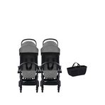 Bumprider Connect³ İkiz Bebek Arabası Black Grey Ve Yan Düzenleyici Çanta - Gri
