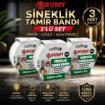 Bumy 3 Adet Sineklik Tamir Bandı Gri 48 mm x 2 Metre Güçlü Yapışkanlı Sineklik Onarım Bandı, Yırtık ve Delik Tamiri