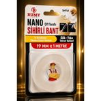 BUMY Çift Taraflı Yapışkanlı Nano Sihirli Bantı 19mm x 1 MT Şeffaf Silikon Duvar Bandı Sök Yıka Kullan