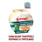 Bumy Enine Boyuna Lifli Tamir Bandı 48mm X 10mt Şeffaf, Elle Yırtılmaz, Kopmaz, 5 Kat Daha Güçlü