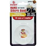 Bumy Nano Sihirli Bant 19 mm x 1 mt / Şeffaf / Sök Yıka Tekrar Kullan - 1 Adet