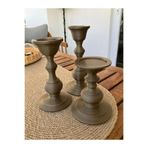 Bumya3duretim Bronz Gold renkli 3’lü Şamdan Set