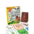 Bunbaza Çocuk Zeka Kartları Temel 50 Hayvan Zeka Kartı Flash Kart 25 Kart - Montessori Eğitim Kartları 50 Hayvanı Öğreniyorum