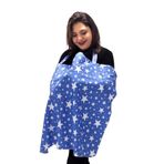 Bundeba Ayarlanabilir Anne Emzirme Örtüsü Yıkanabilir Bebek Emzirme Önlüğü 85x70 (Mavi)