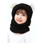 Bundeba Panda Çocuk Balaklava Kapüşonlu Peluş Bere Atkı Welsoft Boyunluk Rüzgar Geçirmez Kulaklı Şapka