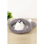 Bundera Bobi Kedi Yatağı Evcil Hayvan Kedi Minderi Yumuşak Kedi Tüneli Uyku Tulumu Yatak Kulübesi (Gri)