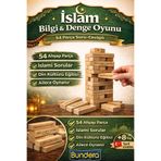 Bundera İslam Bilgi & Denge Oyunu 54 Parça Ahşap Jenga – Din Kültürü Soru Cevap Yeni Aile Oyunu