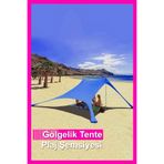 Bundera Markise Mavi Gölgelik Tente Plaj Şemsiyesi Bahçe Teras Kamp Piknik Güneşlik Şemsiye 2.30 Metre
