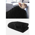Bundera Peluş Siyah Kedi Köpek Yatağı Battaniyesi Evcil Kedi Minderi Kedi Kulübesi Matı Örtüsü 60x90 Cm