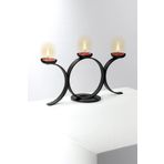 Bundera Siyah Çember Model Dekoratif Metal Ferforje Tealight Mum Dahil Şamdan Mumluk