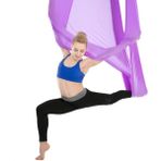 Bundera Smart Yoga Fly Hamağı Yer Çekimsiz Egzersiz Denge Spor Aleti Cadillac Fitness Pilates Hava Akrobasi - Mor