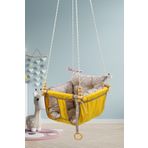 Bundera Wag Swing Sarı Çocuk Ahşap Bebek Hamak Ev Tavan Bahçe Salıncağı