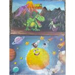 Bundle Island 2 Adet Puzzle Yap Boz (33CM*23CM*40PARÇA) (Dinozorlar / Uzay Figürlü) - Çok Renkli