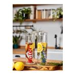BuNeBox El Yapımı Water Borosilikat Bardaklı Cam Baş Ucu Sürahisi 650 Ml - Kirmizi