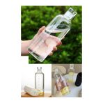 BuNeBox Sağlıklı Cam Su Şişesi 500 ml Motivasyonlu Sızdırmaz Matara Suluk Borosilikat Cam