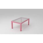 Bunelan Camlan Dikdörtgen Orta Sehpa - Pembe - Renk