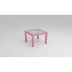 Bunelan Camlan Kare Orta Sehpa - Pembe - Renk