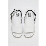 Buneo Shoes 01WU4108 Beyaz Siyah Deri Kadın Sandalet