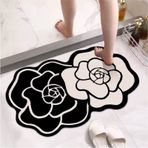 Bungari Rose Banyo Paspası 60X100CM Kaydırmaz Tabanlı Djtbanyo - Renkli