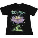 Bunlardan İstiyorum Rick And Morty Space Ship Tişört Siyah