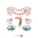 Bunloon 7 Yaş Doğum Günü Balon Seti Happy Birthday Parti Süsleri