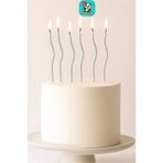 Bunloon Gümüş Renk Kıvrımlı Doğum Günü Mumları 6’lı Set Pasta Süs Mum Doğum Günü Pasta Süsleme