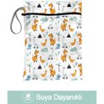 Bunnybons Dino - Islak/kuru Kirli Temiz Kıyafet Mayo Bebek Çamaşır Çantası - Sıvı Geçirmez - Renkli
