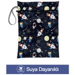 Bunnybons Uzay - Islak/kuru Kirli Temiz Kıyafet, Mayo, Bebek Çamaşır Çantası Sıvı Itici Micro Kumaş - Lacivert