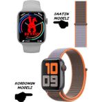 Bunnys Akıllı Saat Apple Iphone Uyumlu Nfc Özellikli Watch 8 Pro Bt Konuşma Özellikli Akıllı Saat Hasır Kordon - 45 mm - Q500 Mor