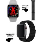Bunnys Akıllı Saat Apple Iphone Uyumlu Nfc Özellikli Watch 8 Pro Bt Konuşma Özellikli Akıllı Saat Hasır Kordon - 45 mm - Siyah