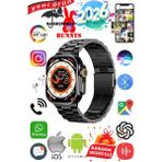 Bunnys Apple iPhone 15 Pro Max Uyumlu Su Geçirmez Akıllı Saat Ultra 49MM Kordon Hediyeli 4gb Amoled Ekran - 49 mm - Siyah
