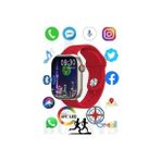 Bunnys . Galaxy M42 Uyumlu Akıllı Saat Watch 9 Pro Konuşma Özellikli Amoled Ekran 45MM - Kırmızı