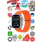 Bunnys General Mobile Gm 20 Uyumlu Su Geçirmez Akıllı Saat Ultra 49MM Kordon Hediyeli 4gb Amoled Ekran - 49 mm - Turuncu