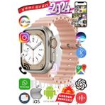 Bunnys Oppo A91 Uyumlu Akıllı Saat Ultra Max 2024 Kordon Hediyeli Amoled Ekran - 49 mm - Pembe
