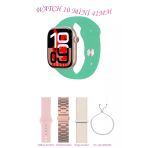 Bunnys Samsung Galaxy A10 Uyumlu Su Yeşili Akıllı Saat Watch 10 Mini Kordon Hediyeli Amoled Ekran 41Mm
