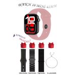 Bunnys Samsung Galaxy M23 Uyumlu Tozpembe Akıllı Saat Watch 10 Mini Kordon Hediyeli Amoled Ekran 41Mm