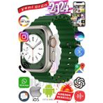 Bunnys Samsung Galaxy M33 Uyumlu Akıllı Saat Ultra Max 2024 Kordon Hediyeli Amoled Ekran - 49 mm - Haki