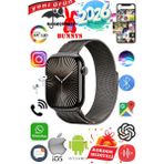 Bunnys Samsung Galaxy Note 20 Uyumlu Su Geçirmez Akıllı Saat 45MM Kordon Hediyeli 4gb Amoled Ekran - 45 mm - Siyah