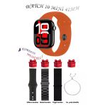 Bunnys Samsung Galaxy S20 Ultra Uyumlu Turuncu Akıllı Saat Watch 10 Mini Kordon Hediyeli Amoled Ekran 41Mm