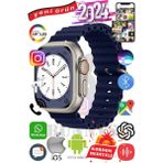 Bunnys Samsung Galaxy S21 Uyumlu Akıllı Saat Ultra Max 2024 Kordon Hediyeli Amoled Ekran - 49 mm - Lacivert
