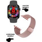 Bunnys Wacht 8 Pro Akıllı Saat Nfc Özellikli Bt Konuşma Özellikli Akıllı Saat Demir Kordon - 45 mm - Gül Pembesi